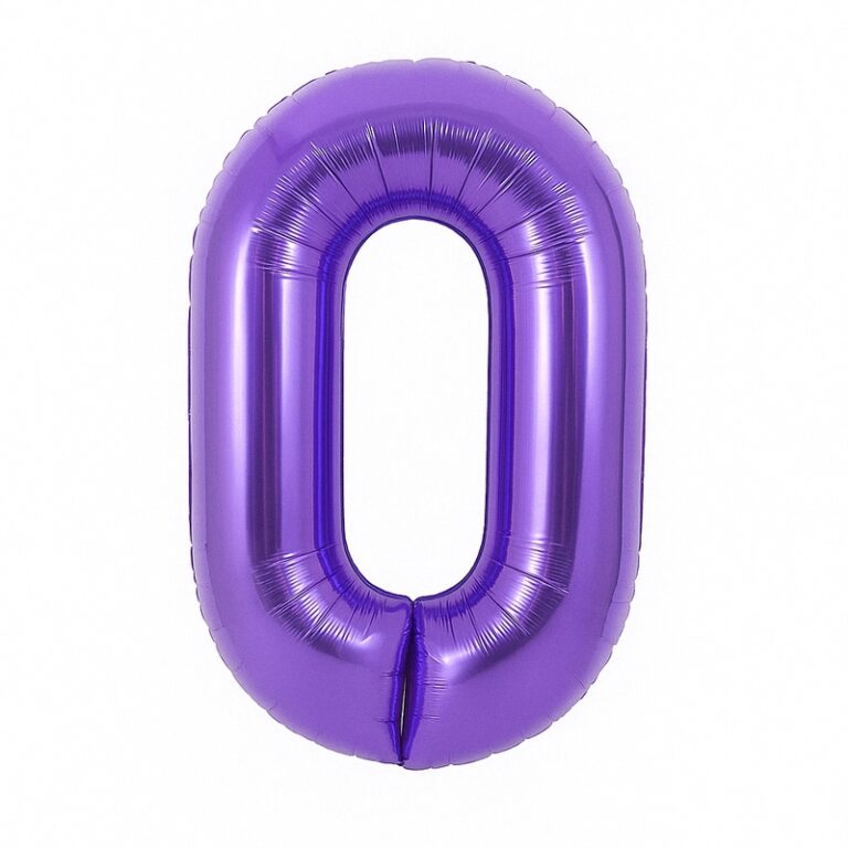 Folijski balon broj 0 – ljubičasta, 40″