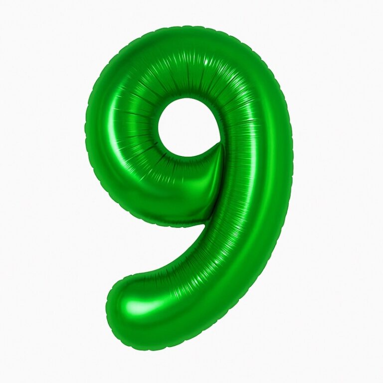 Folijski balon broj 9 – zelena, 40″