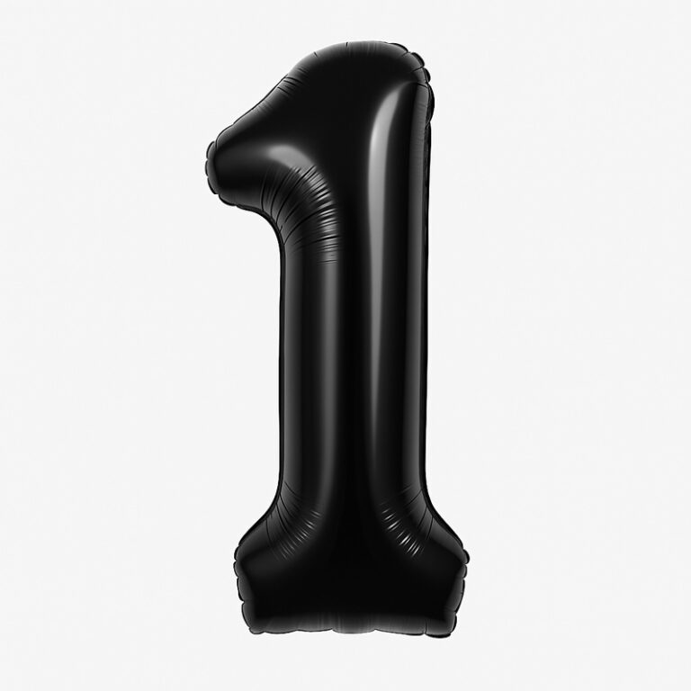 Folijski balon broj 1 – crna, 40″