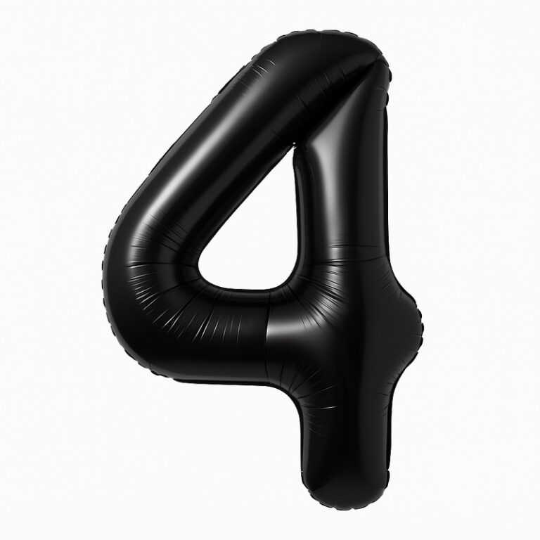Folijski balon broj 4 – crna, 40″