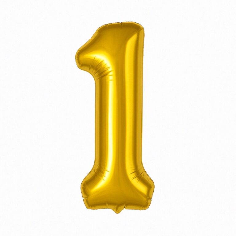 Folijski balon broj 1 – zlatna, 40″